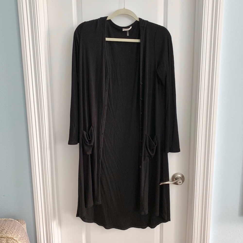 Women's Black Soprano Long Cardigan Like New L